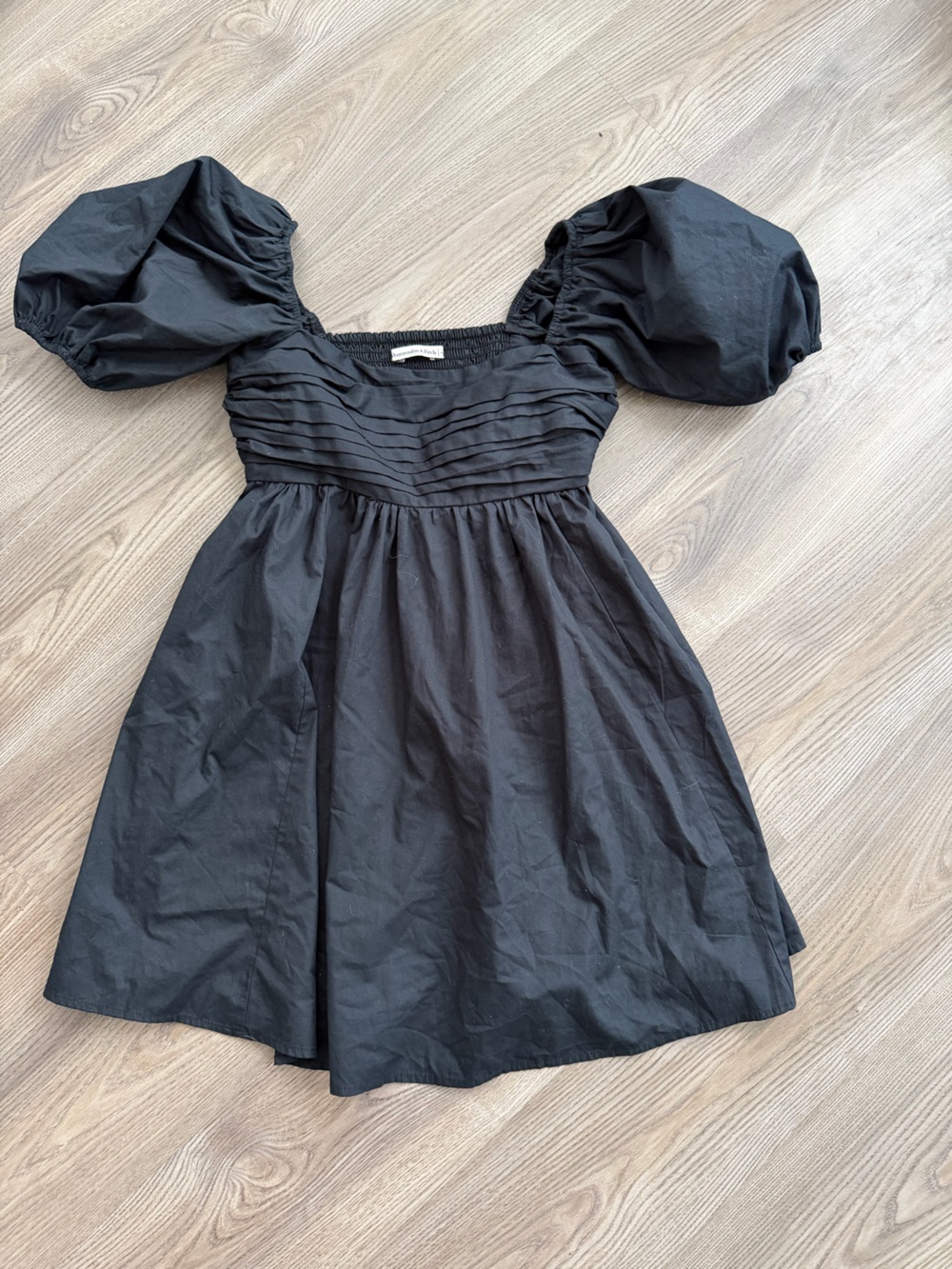 Abercrombie & Fitch Black Puff-Sleeve Girls' Dress